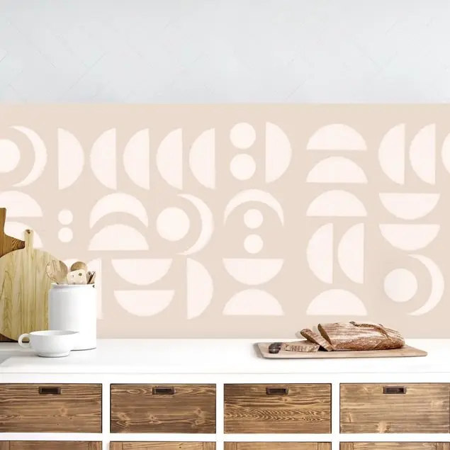Abstrakte Monde beige Küchenrückwand Preiswert