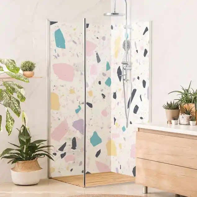 Günstig Detailliertes Terrazzo Muster Capri Duschrückwand