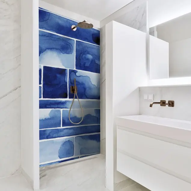 Heißes Angebot Mystische Blaue Wand                               Duschrückwand