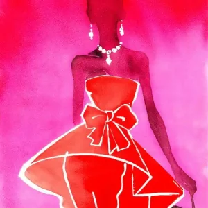 Kostenloser Versand Red Couture Valentino dress with evening bag