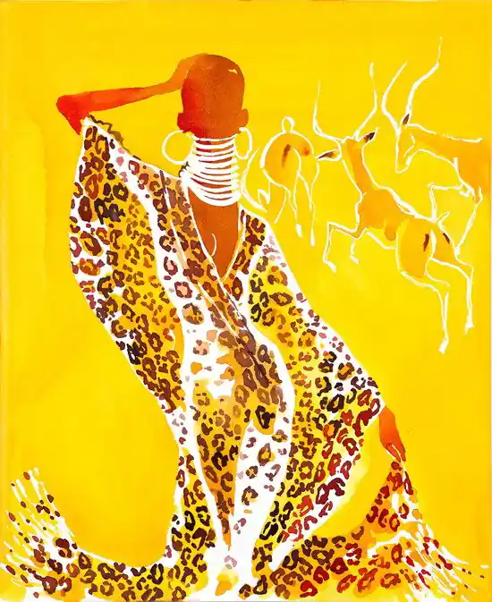 YSL Safari leopard caftan Neu