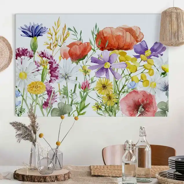 Abverkauf Aquarellierte Blumen Akustikbild