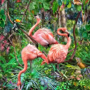 Saisonangebot Three Flamingos and Assorted Admirers