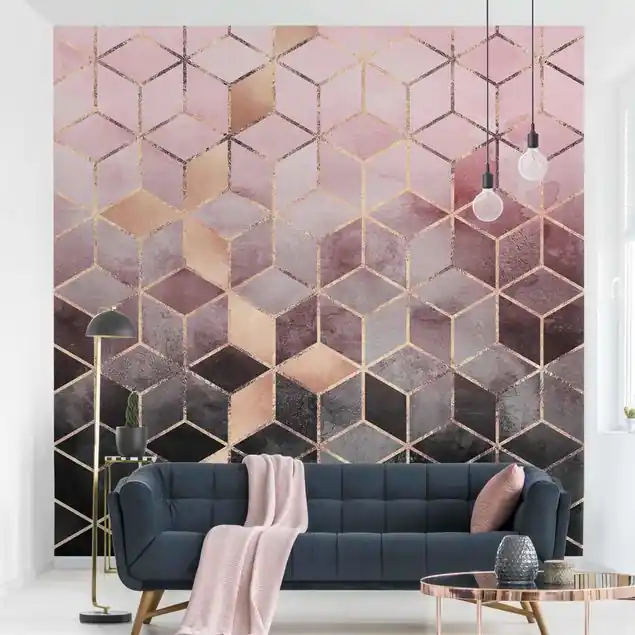 Zertifiziert Rosa Grau goldene Geometrie