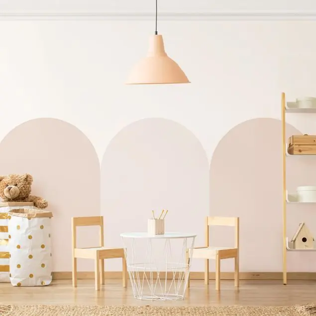 Zertifiziert Halbkreisbordüre groß beige Mix