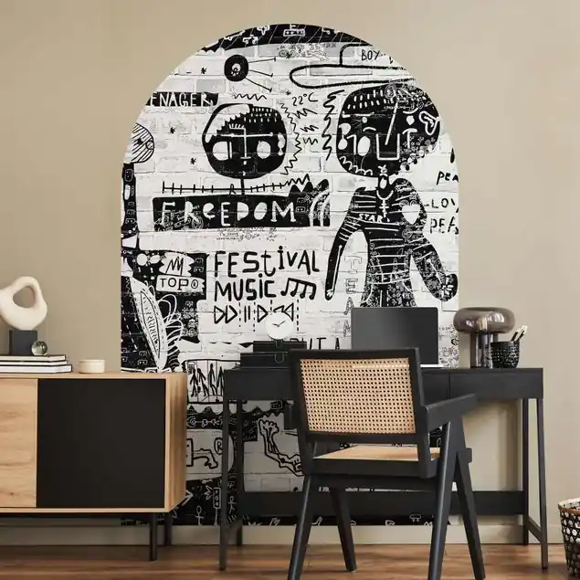 Abstract Graffiti Art Schwarz Weiß Letzte Chance