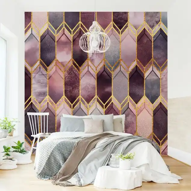 Abverkauf Glasmalerei geometrisch Rosé Gold