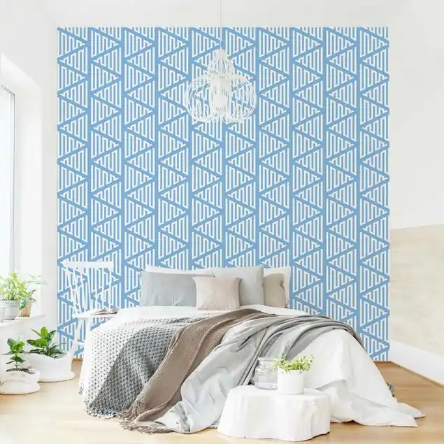 Zackiges Dreiecksmuster in Blau Echt