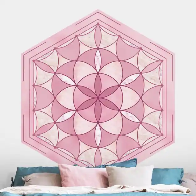 Abverkauf Hexagonales Mandala in Rosa