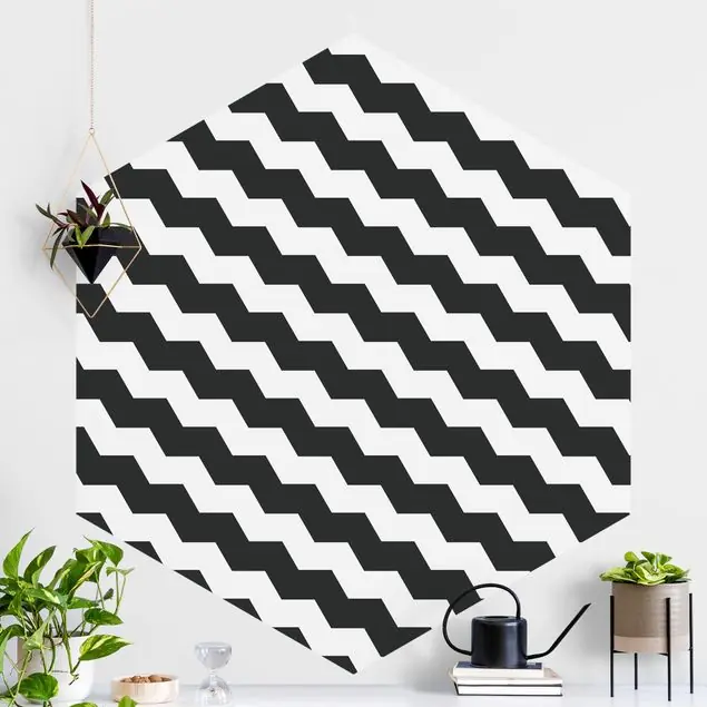 Zick Zack Geometrie Muster Schwarz-Weiß Begrenztes Angebot