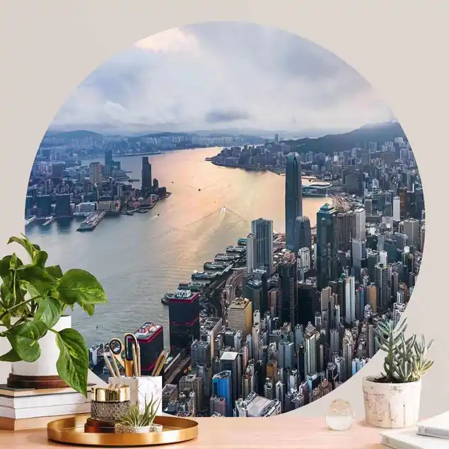Zertifiziert Hongkong bei Sonnenaufgang