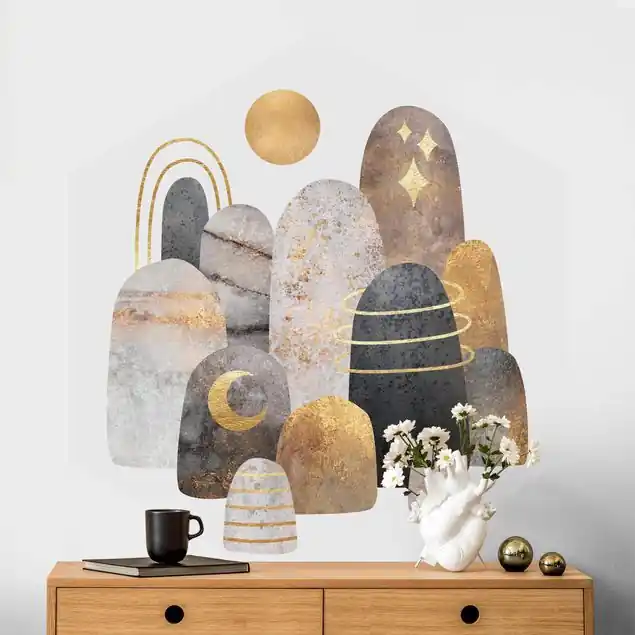Abverkauf Gold Berge mit Mond