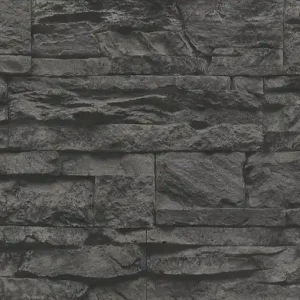 A.S. Création Best of Wood`n Stone 2nd Edition in Grau Schwarz - 707123 Meistverkauft