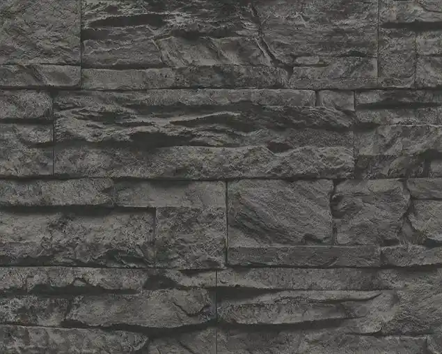 A.S. Création Best of Wood`n Stone 2nd Edition in Grau Schwarz - 707123 Meistverkauft