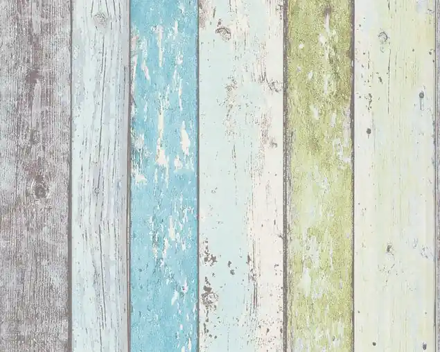 A.S. Création Best of Wood`n Stone 2nd Edition in Blau Grün Weiß - 855077 Kostenfreie Lieferung