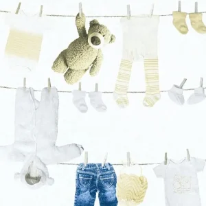 A.S. Création Little Stars in Blau Creme Weiß - 358441 Neue Kollektion
