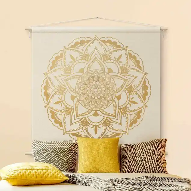 Abverkauf Mandala Blume gold weiß