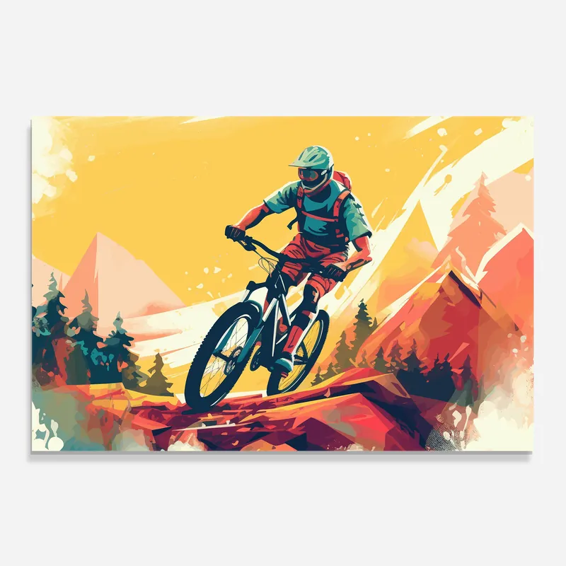 Sonderangebot Küchenrückwand Glas Yellow Sky Bike