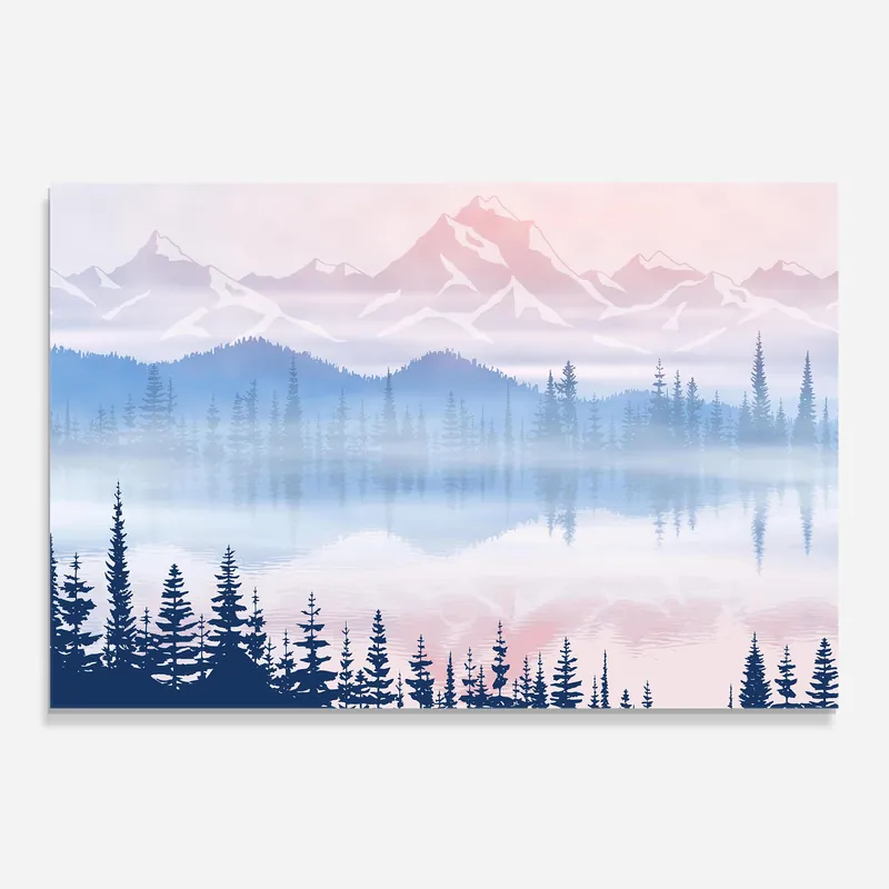 Zertifiziert Küchenrückwand Glas Pink Mountain Lake
