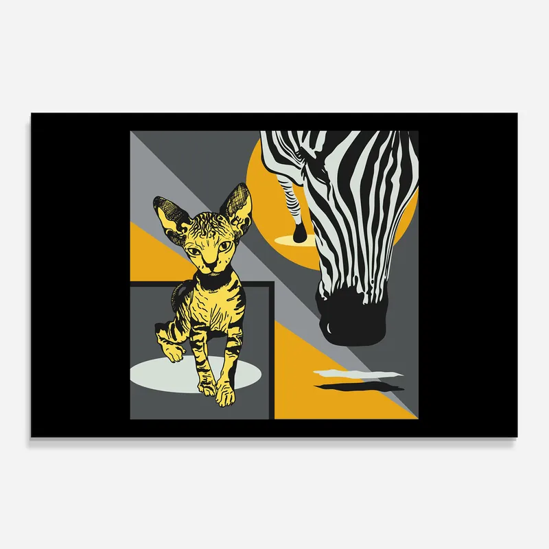 Zertifiziert Küchenrückwand Glas Zebra And Cat