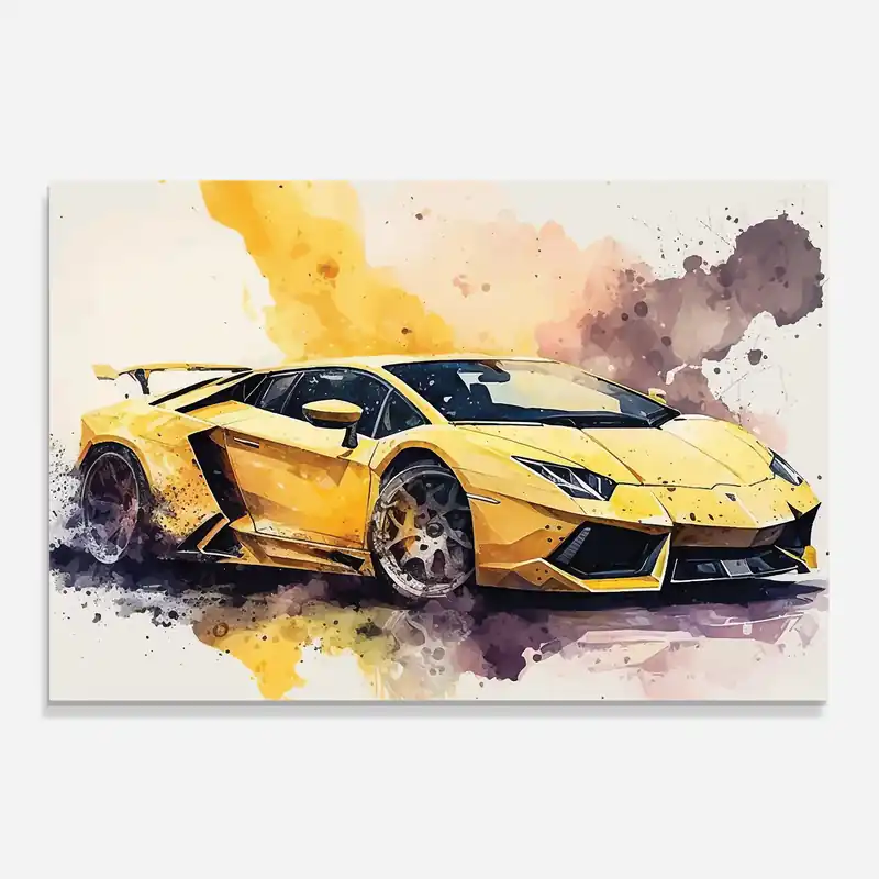 Abverkauf Küchenrückwand Glas Watercolor Sport Car