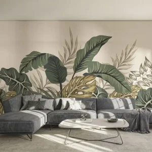 Neue Kollektion Fototapete Cream Green Jungle