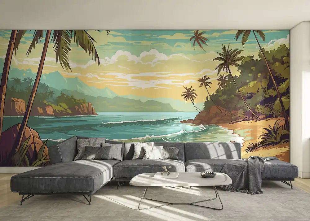 Fototapete Cartoon Beach Art Neue Ware