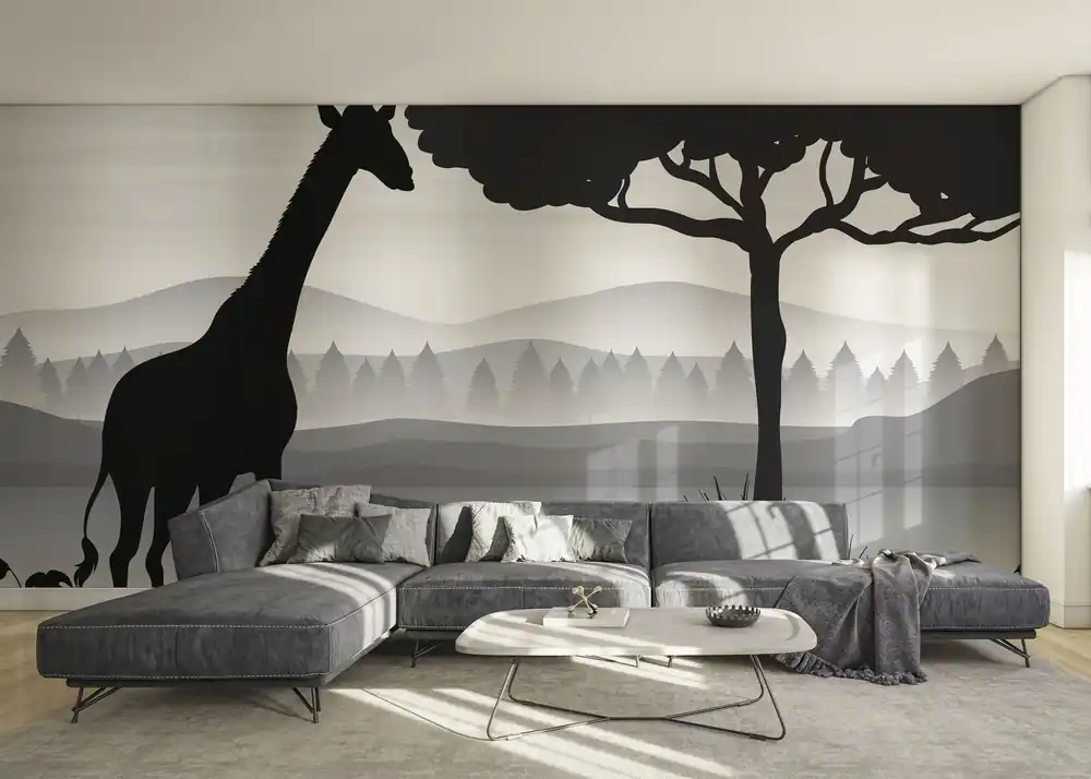 Billig Fototapete Zebra Shilouette Art