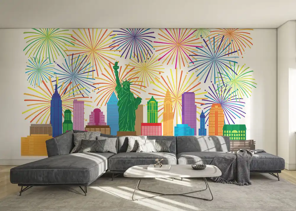 Abverkauf Fototapete Fireworks New York