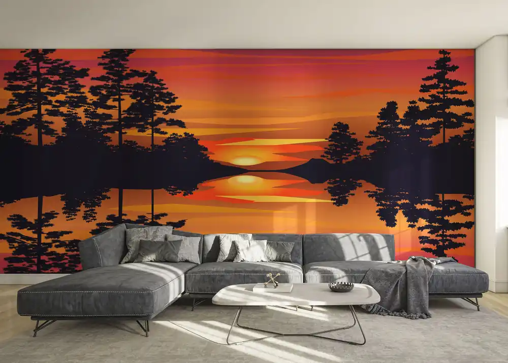 Abverkauf Fototapete Sunset Reflection Art