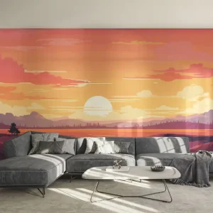 Zertifiziert Fototapete Sunset Purple Land
