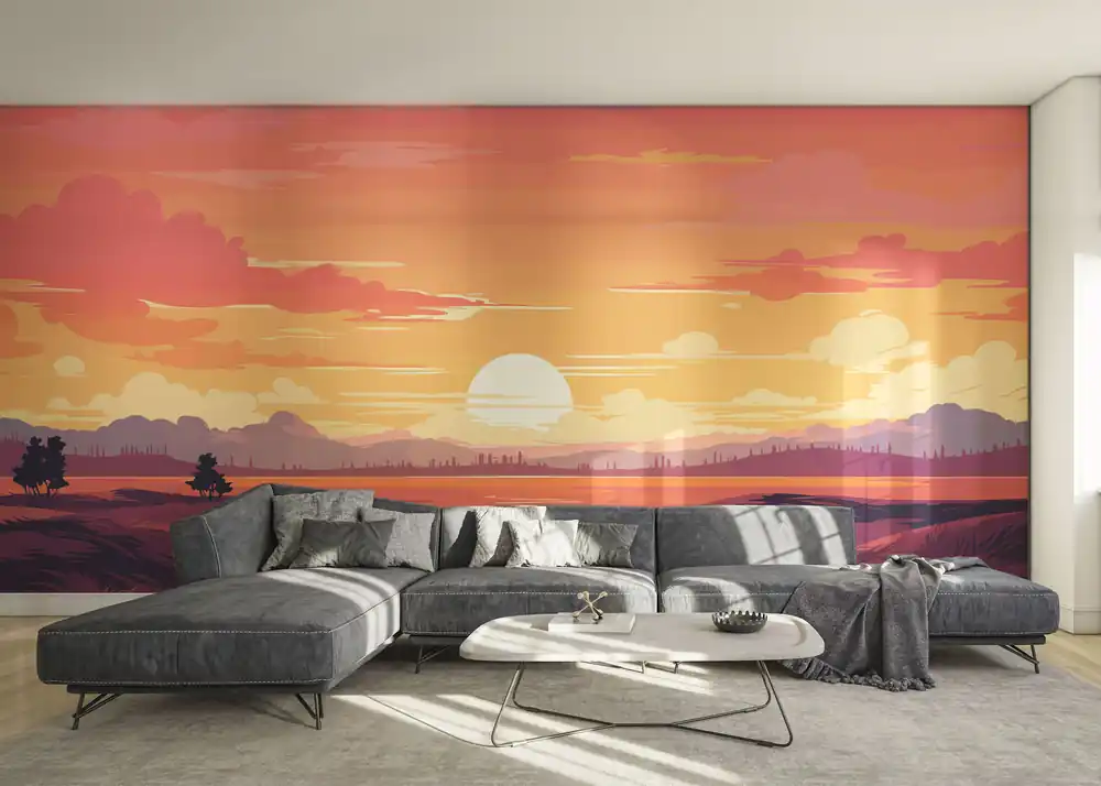 Zertifiziert Fototapete Sunset Purple Land