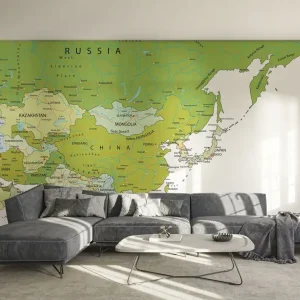 Zertifiziert Fototapete Green Asia Map