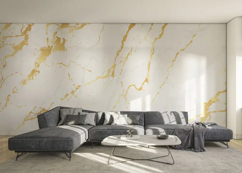 Zertifiziert Fototapete Golden Texture Marble