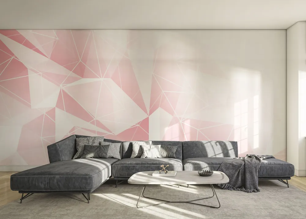 Zertifiziert Fototapete Triangle Pastel Pink