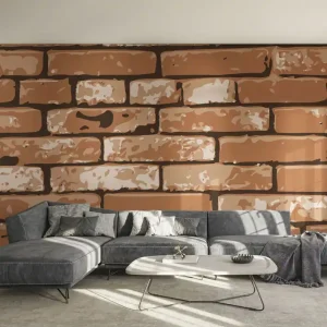 Abverkauf Fototapete Light Brown Brick Art