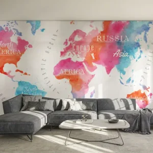 Abverkauf Fototapete Watercolor World Map
