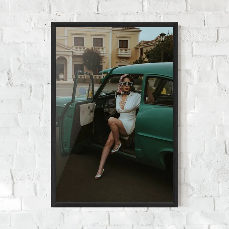 Aktuell Gerahmte Poster Lady Vintage Cat