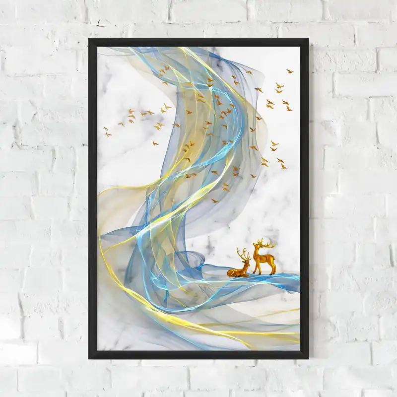 Gerahmte Poster Abstract Golden Landscape 2 Nur Für Kurze Zeit