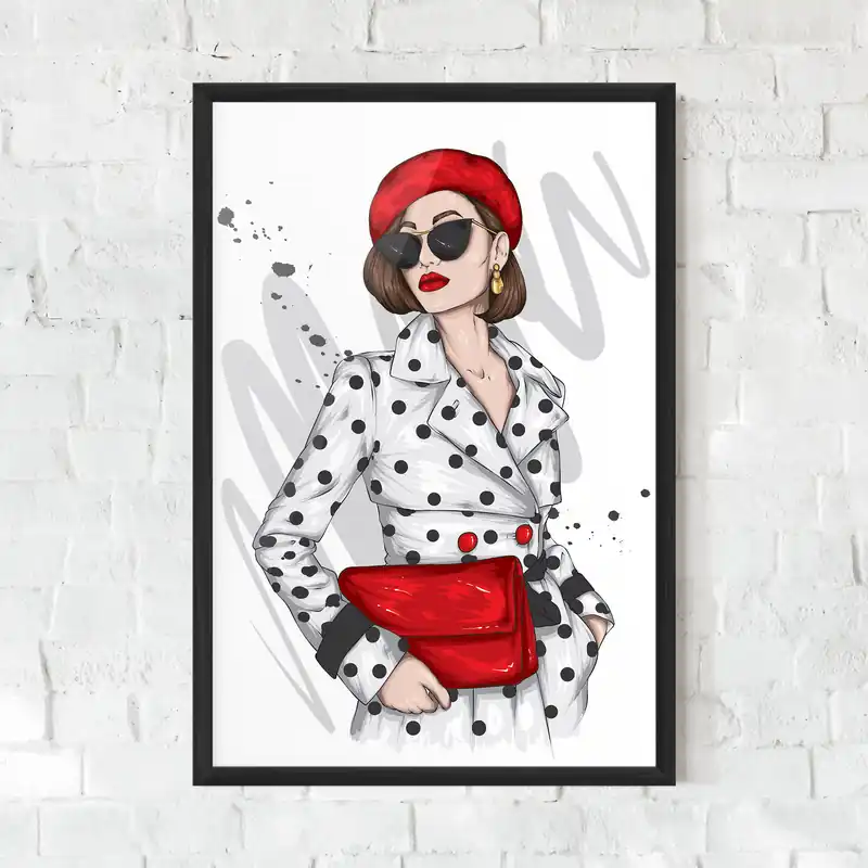 Top-Seller Gerahmte Poster White Red Outfit