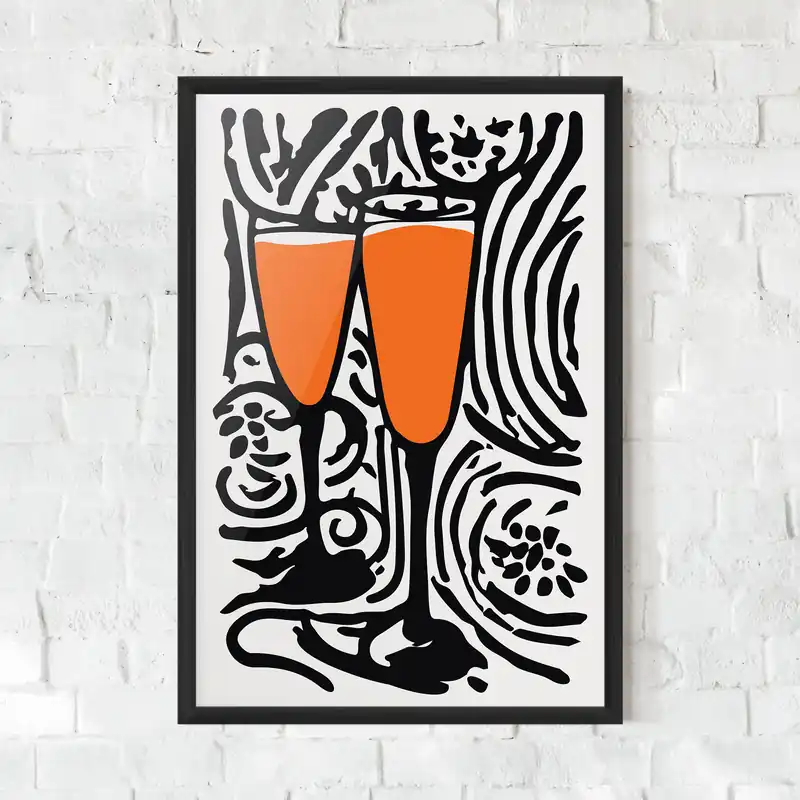 Preisknaller Gerahmte Poster Orange Grey Drink