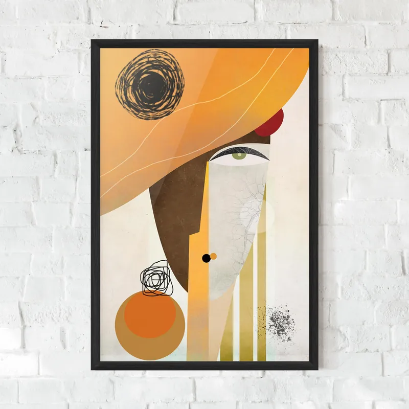 Gerahmte Poster Abstract Orange Face Neuheit