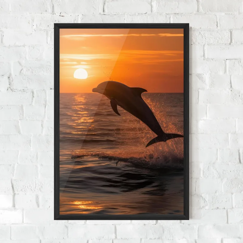 Gerahmte Poster Dolphin Jump Beliebt
