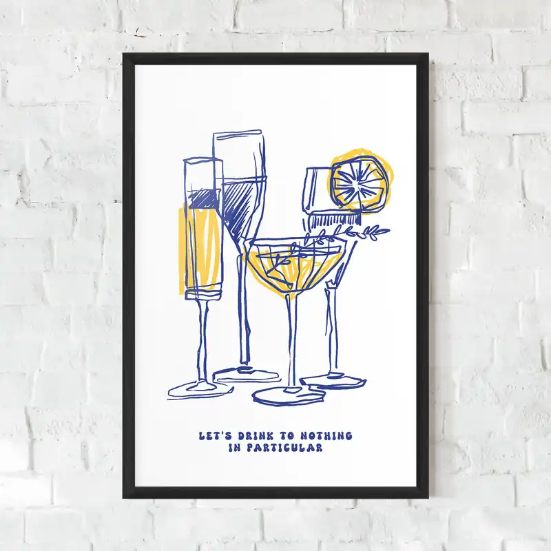 Abverkauf Gerahmte Poster Lets Drink