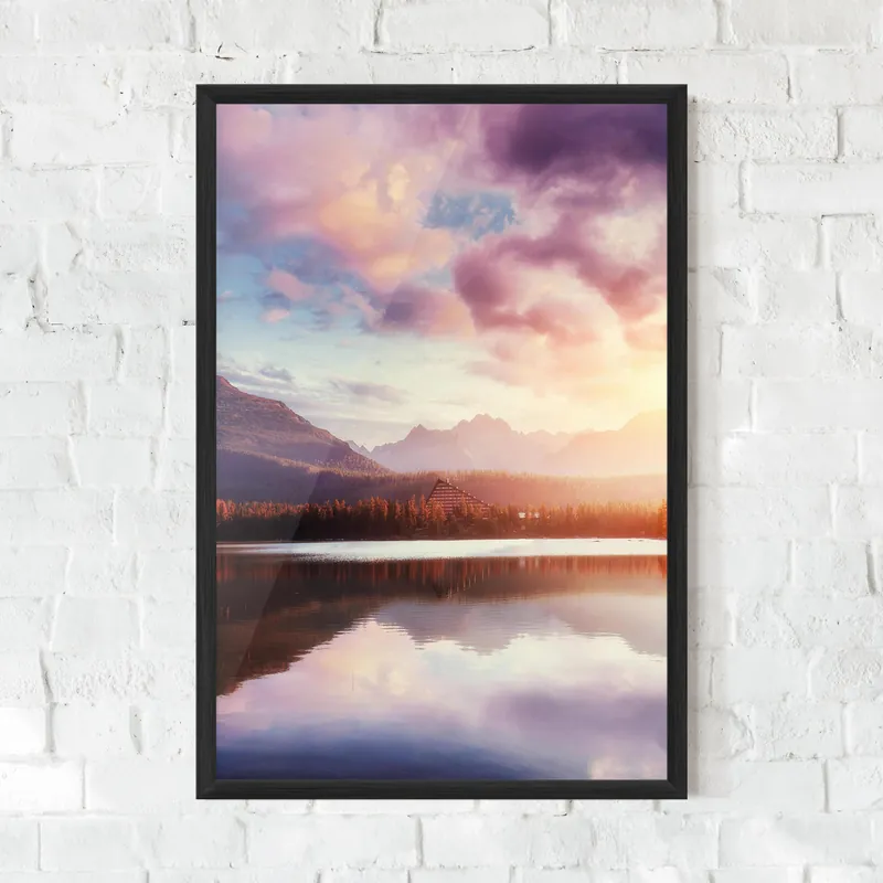 Abverkauf Gerahmte Poster Orange Lake Light