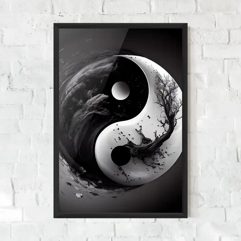 Zertifiziert Gerahmte Poster Yinyangblack Smoke