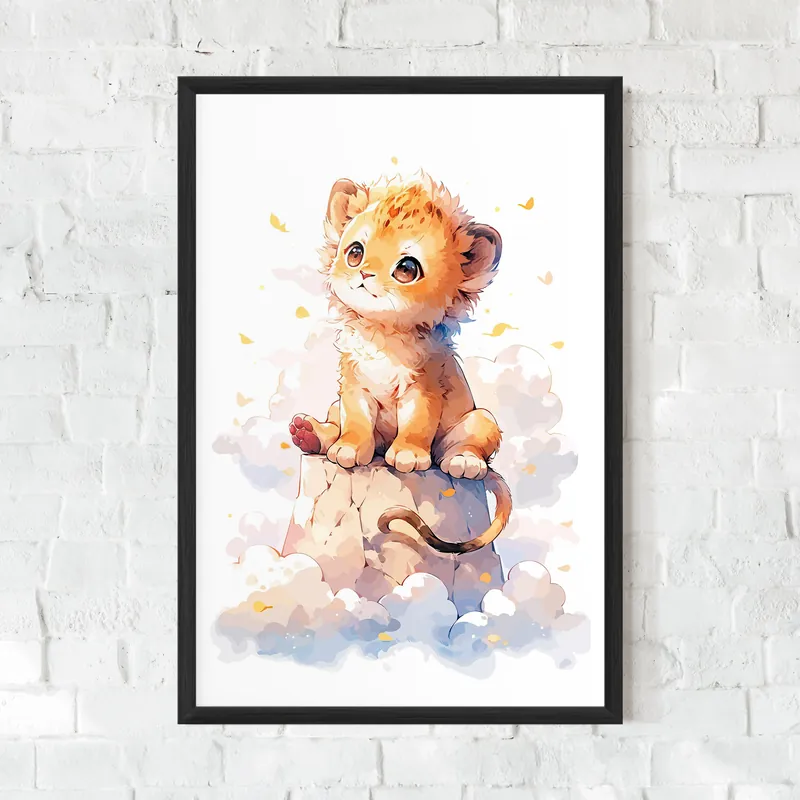 Zertifiziert Gerahmte Poster Cute Cloud Lion