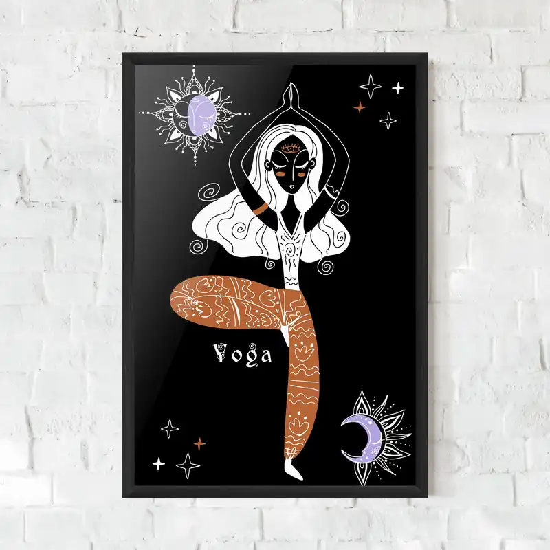 Zertifiziert Gerahmte Poster Yoga Girl