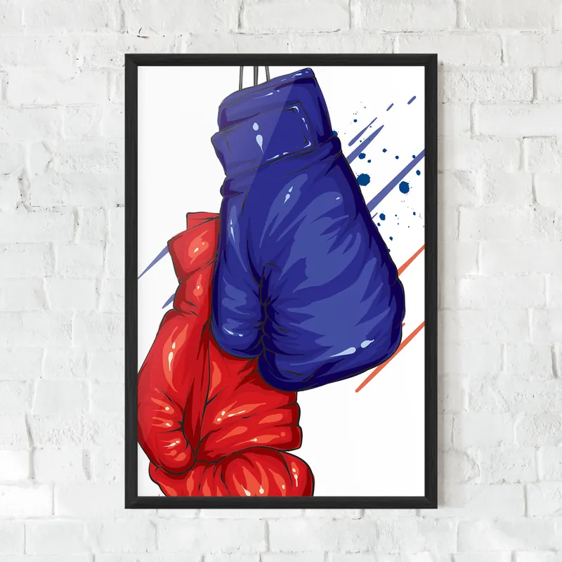 Zertifiziert Gerahmte Poster Blue Red Gloves