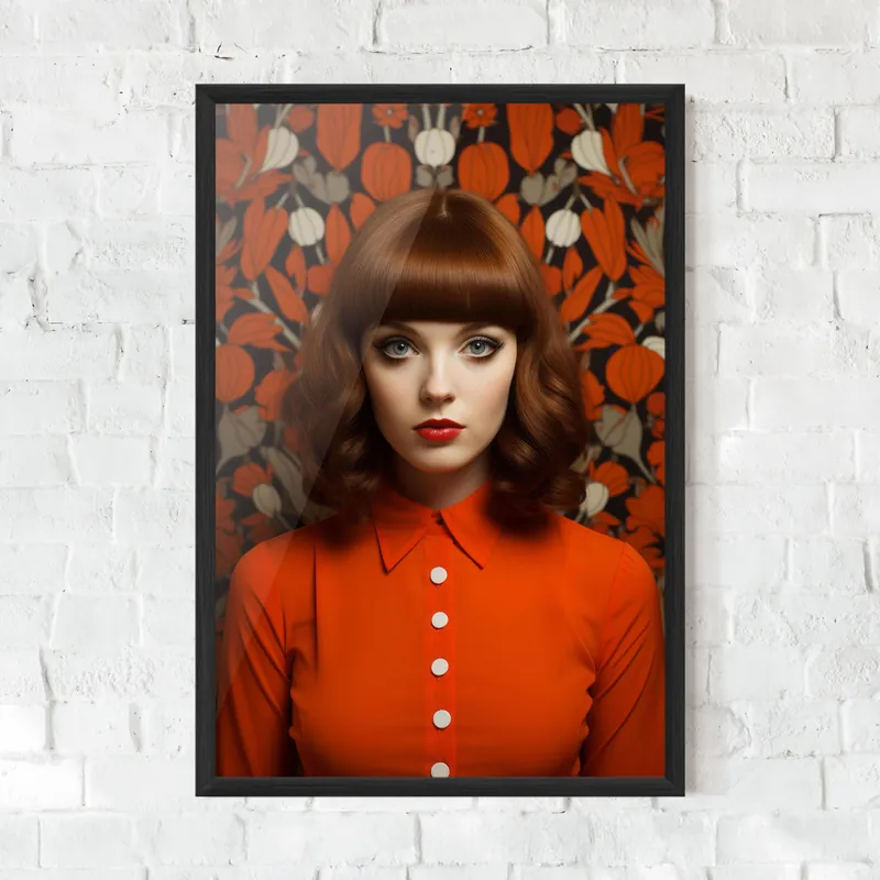 Abverkauf Gerahmte Poster Orange Blouse Woman